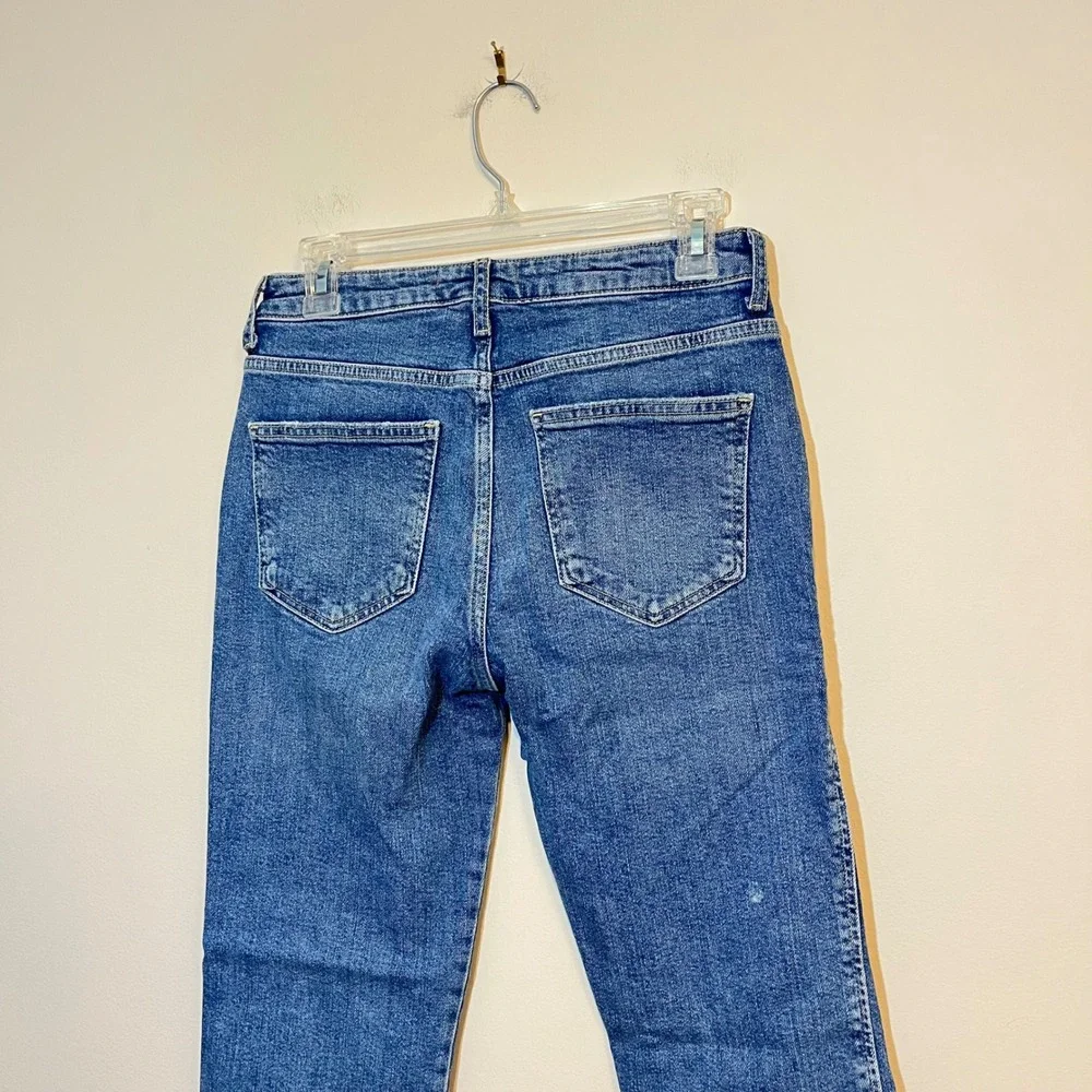 Free People Jeans Girlfiend‎ Straight Leg Raw Hem Medium Wash Size 26 Casual